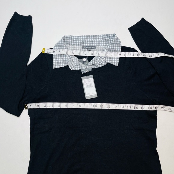 ADRIANNA PAPELL LONG SLEEVE LAYERED SWEATER SIZE M COLOR BLACK AND WHITE NWT - Picture 4 of 4